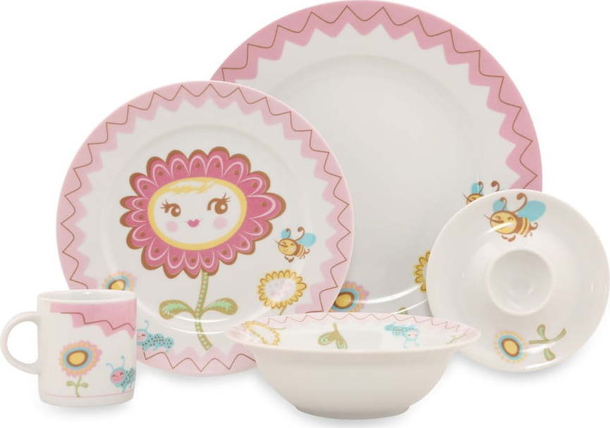5dílný dětský porcelánový jídelní set Kütahya Porselen Bloom Kütahya Porselen