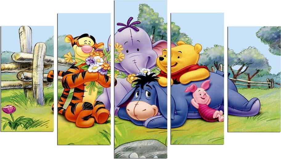 5dílný obraz Winnie the Pooh Taffy