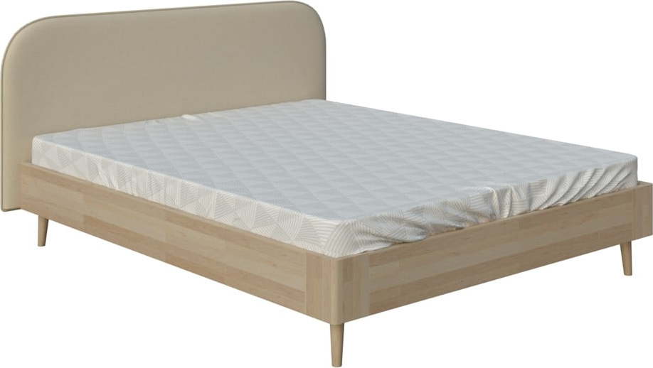 Béžová dvoulůžková postel ProSpánek Lagom Plain Wood