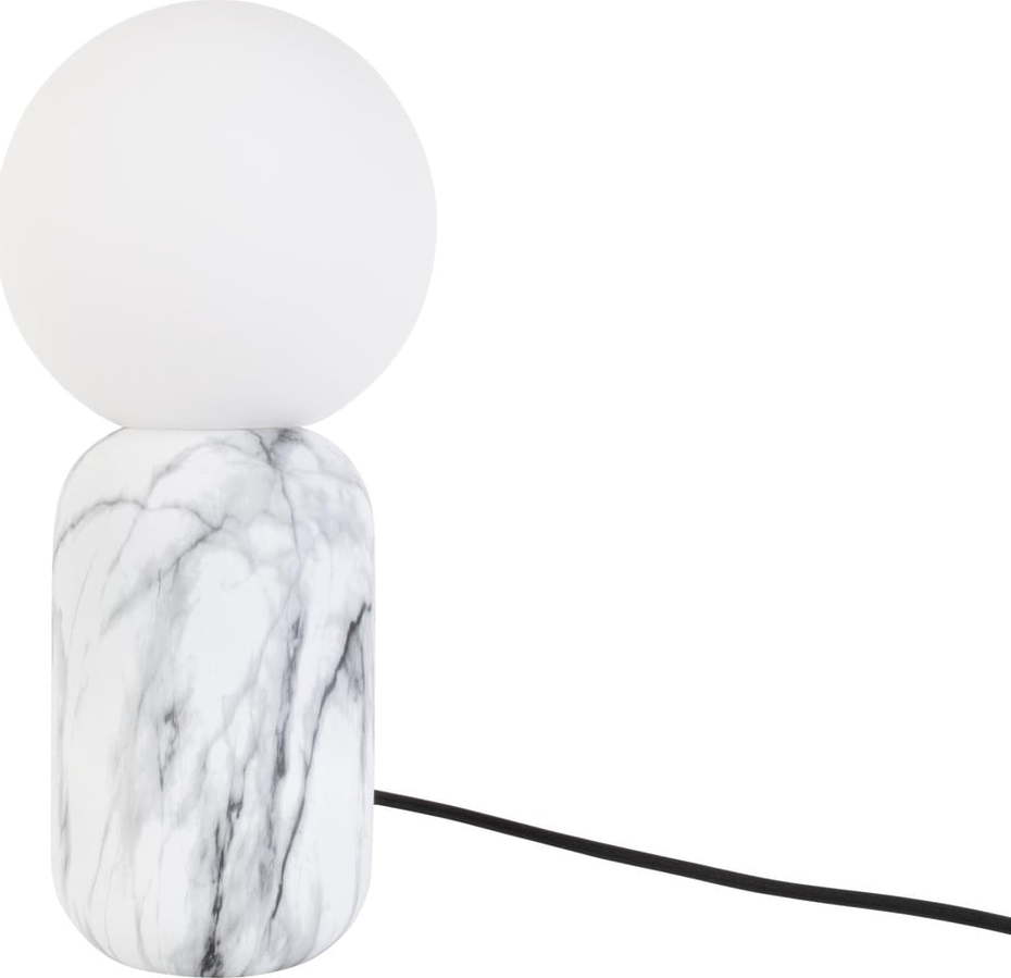 Bílá stolní lampa v mramorovém dekoru Leitmotiv Gala