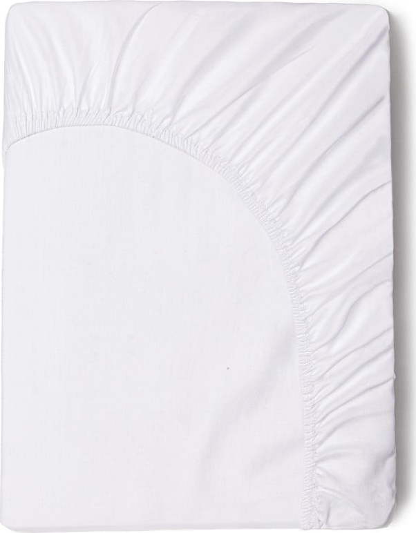 Bílé elastické prostěradlo z bavlněného saténu HIP