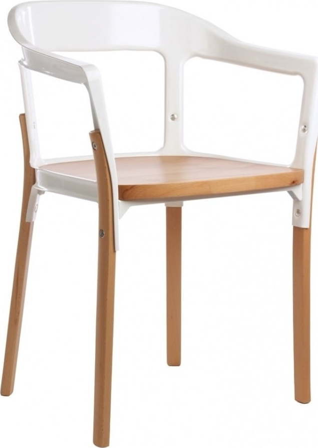 Bílo-hnědá jídelní židle Magis Steelwood Magis