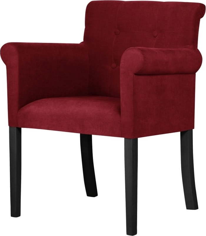Červená židle s černými nohami z bukového dřeva Ted Lapidus Maison Flacon Ted Lapidus Maison