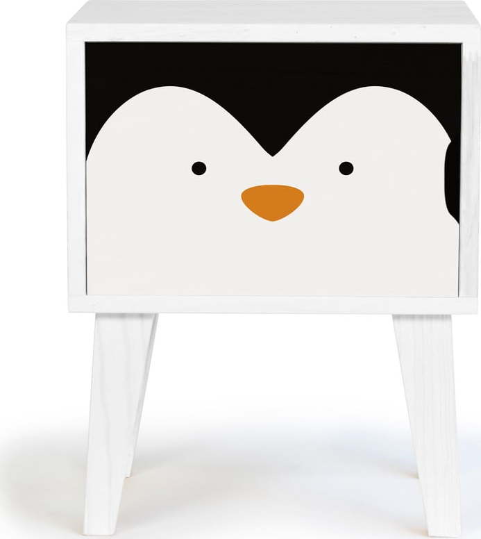 Dětský dřevěný noční stolek Little Nice Things Penguin Little Nice Things