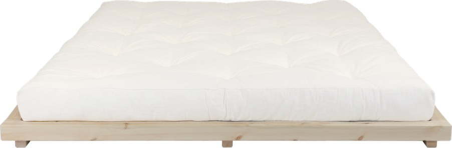 Dvoulůžková postel z borovicového dřeva s matrací Karup Design Dock Double Latex Natural Clear/Natural