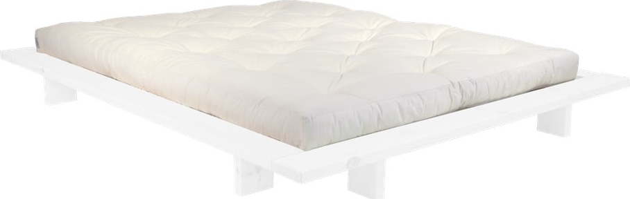 Dvoulůžková postel z borovicového dřeva s matrací Karup Design Japan Comfort Mat White/Natural