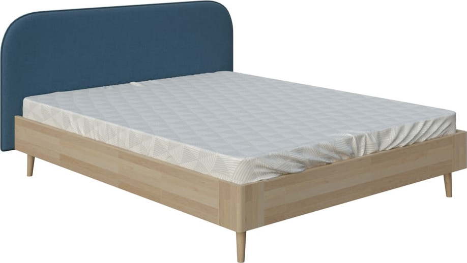 Modrá dvoulůžková postel ProSpánek Lagom Plain Wood
