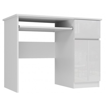 Počítačový stůl BRAVO pravá strana - bílá lesk TOP Nábytek