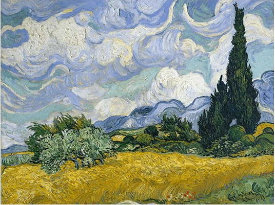 Reprodukce obrazu Vincent van Gogh - Wheat Field with Cypresses