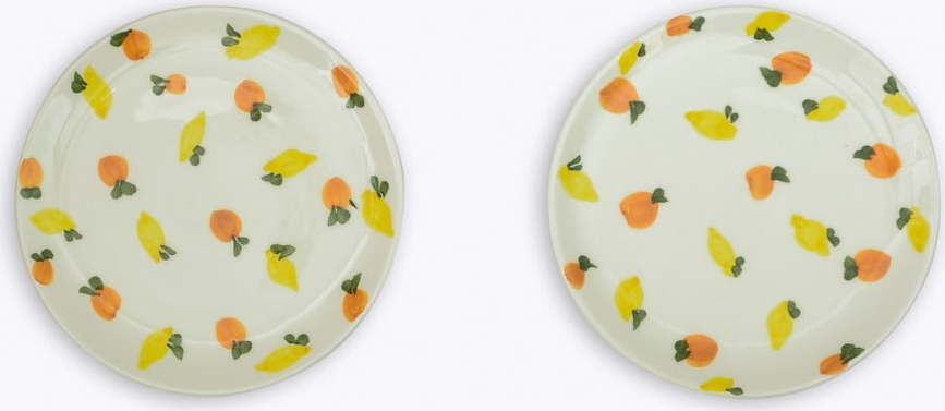 Sada 2 keramických talířů Madre Selva Lemons and Oranges