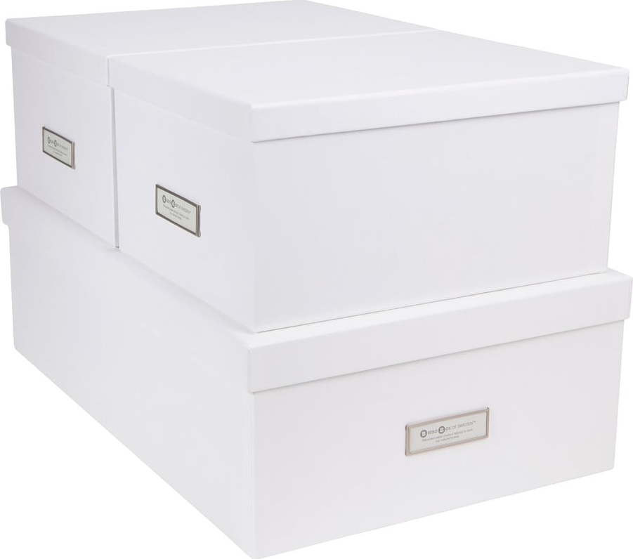 Sada 3 bílých úložných krabic Bigso Box of Sweden Inge Bigso Box of Sweden