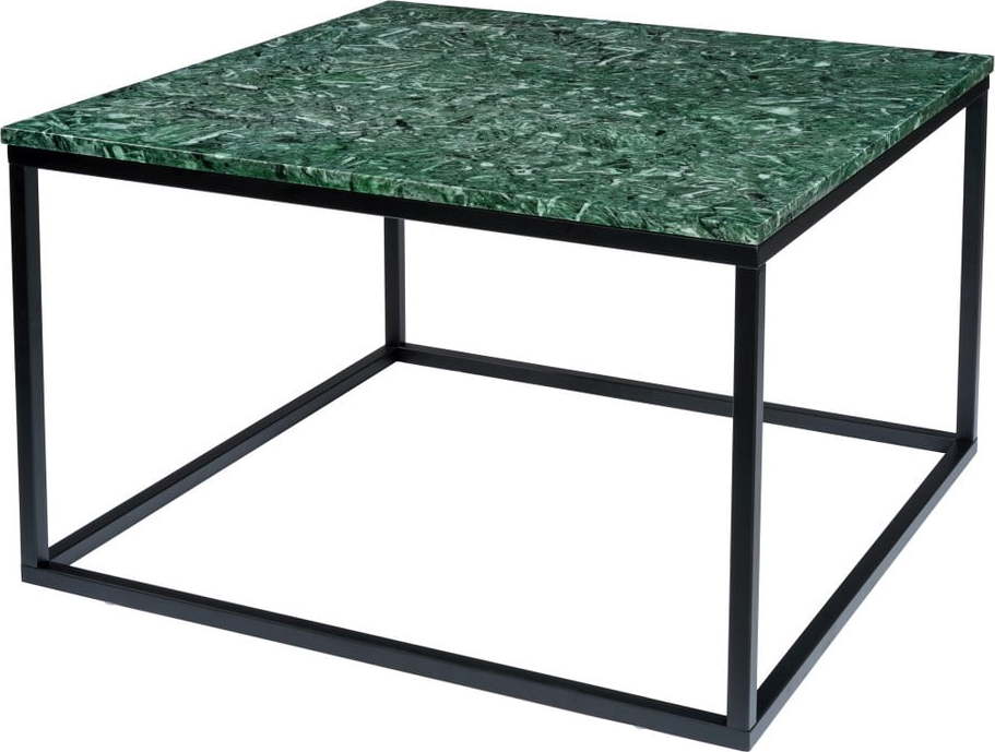 Tmavě zelený mramorový konferenční stolek s černým podnožím RGE Accent