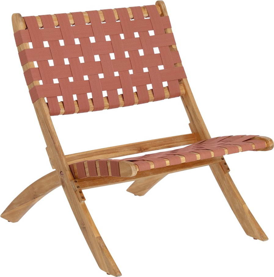 Zahradní skládací židle v barvě terakota z akáciového dřeva La Forma Chabeli Kave Home