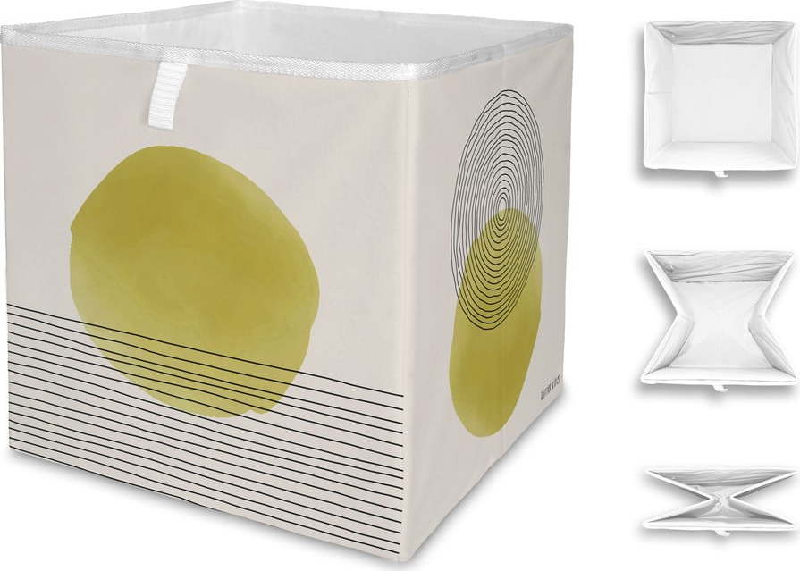 Béžovo-žlutý úložný box z mikrovlákna Butter Kings Rising