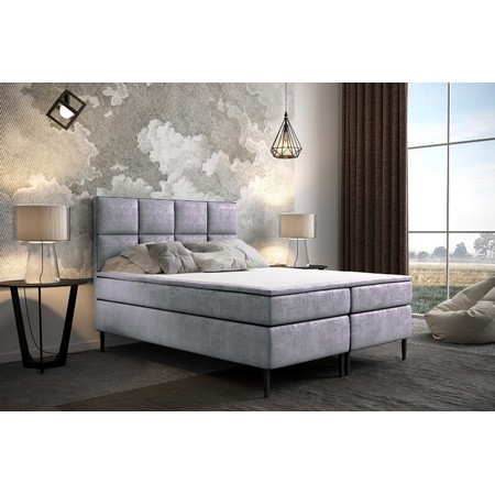 Čalouněná postel Aspen 140x200 cm Světle šedá KOLA