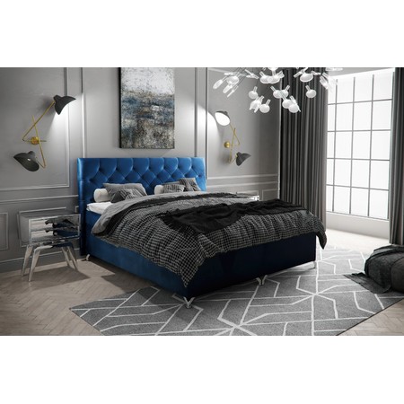 Čalouněná postel Boston 140x200 cm Modrá KOLA