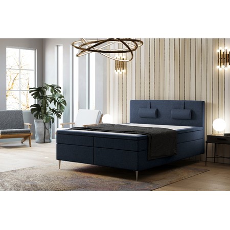 Čalouněná postel Brooklyn 160x200 cm Tmavě modrá KOLA