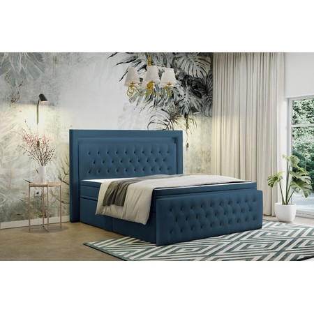 Čalouněná postel CESAR 120x200 cm Tmavě modrá KOLA