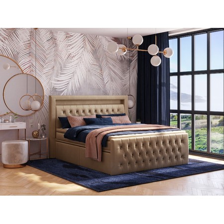 Čalouněná postel CESAR 140x200 cm Béžová KOLA