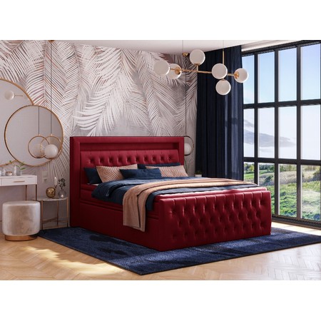 Čalouněná postel CESAR 140x200 cm Červená KOLA