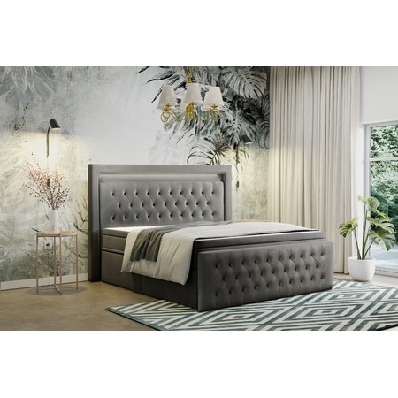 Čalouněná postel CESAR 140x200 cm Tmavě šedá KOLA