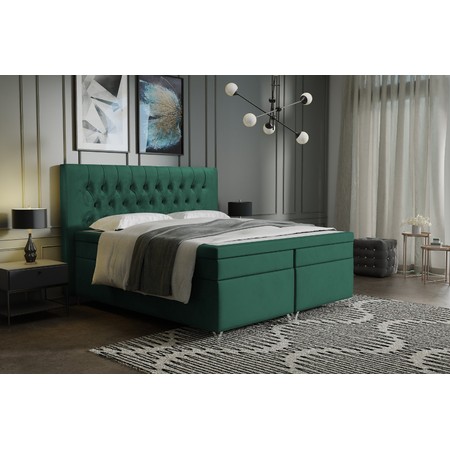 Čalouněná postel Diament 140x200 cm Zelená KOLA