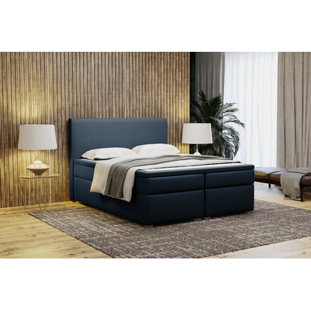 Čalouněná postel VIERA 120x200 cm Tmavě modrá KOLA