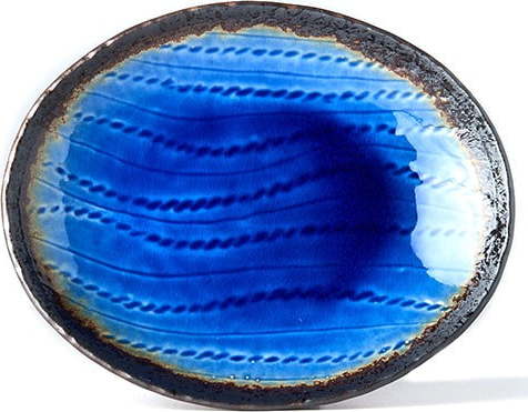 Modrý keramický oválný talíř MIJ Cobalt