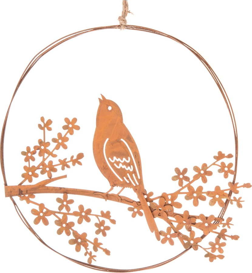 Oranžová kovová závěsná dekorace Dakls Singing Bird Dakls