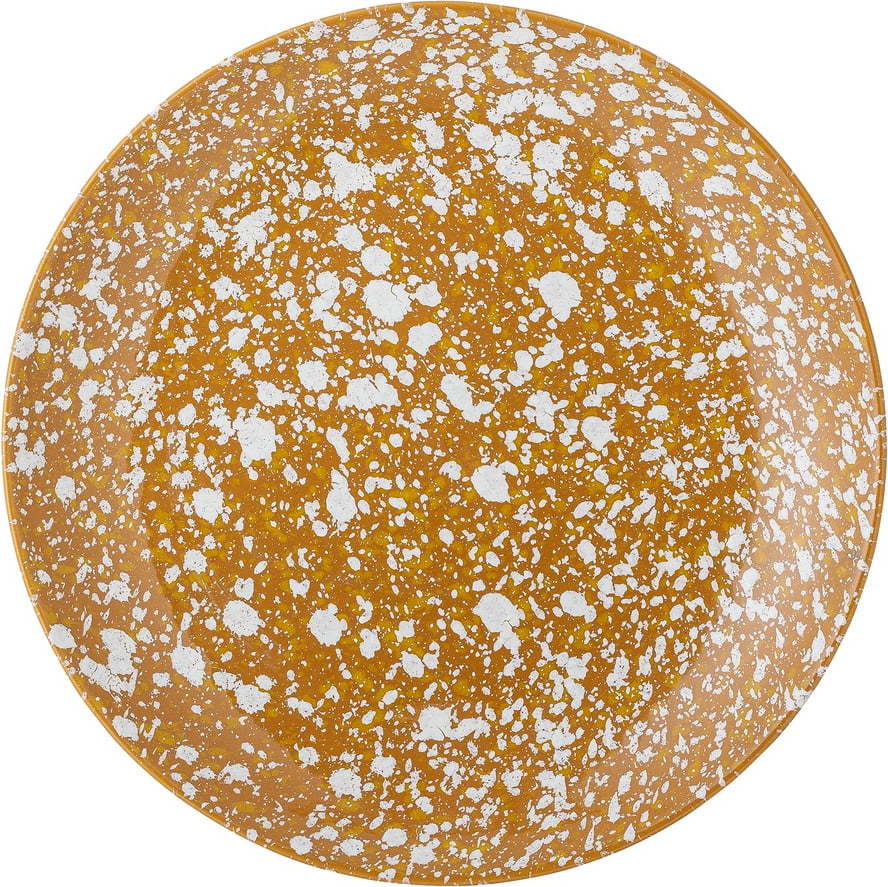 Oranžovo-bílý kameninový talíř Bloomingville Carmel