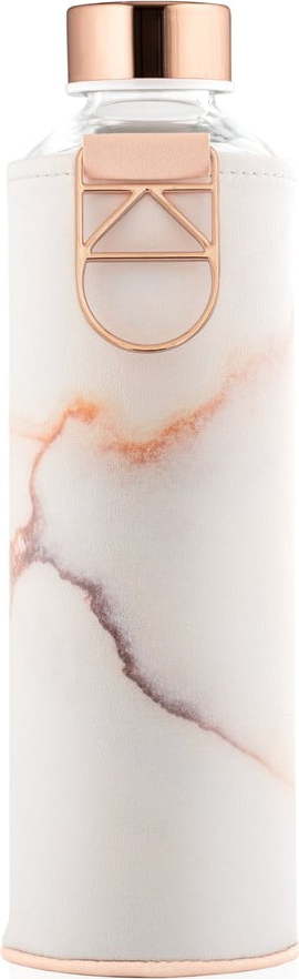 Růžová láhev z borosilikátového skla s obalem z umělé kůže Equa Mismatch Lava