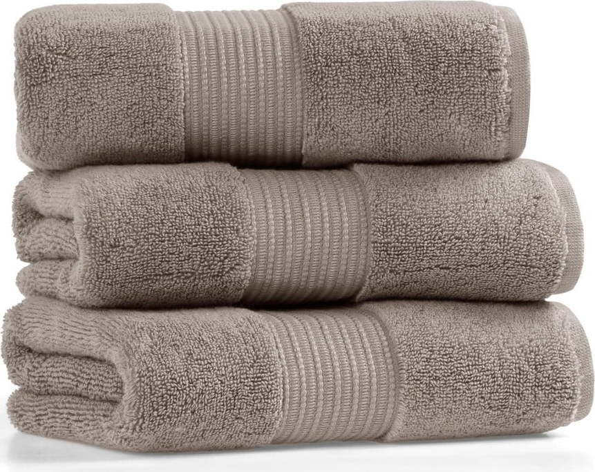 Sada 3 světle hnědých bavlněných ručníků L'appartement Chicago