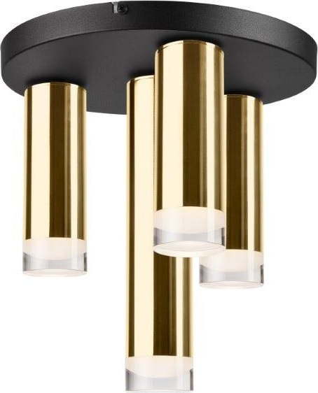 Stropní svítidlo pro 4 žárovky v černo-zlaté barvě LAMKUR Diego