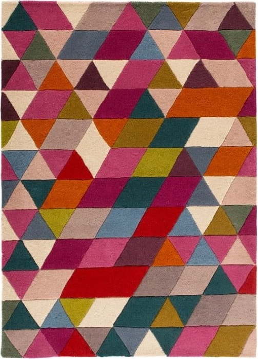 Vlněný koberec Flair Rugs Illusion Prism Pink Triangles