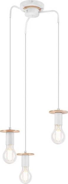 Bílé závěsné stropní svítidlo pro 3 žárovky LAMKUR Angelina LAMKUR