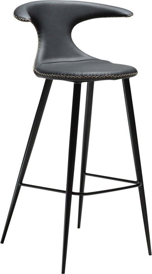 Černá barová židle s koženým sedákem DAN-FORM Denmark Flair ​​​​​DAN-FORM Denmark