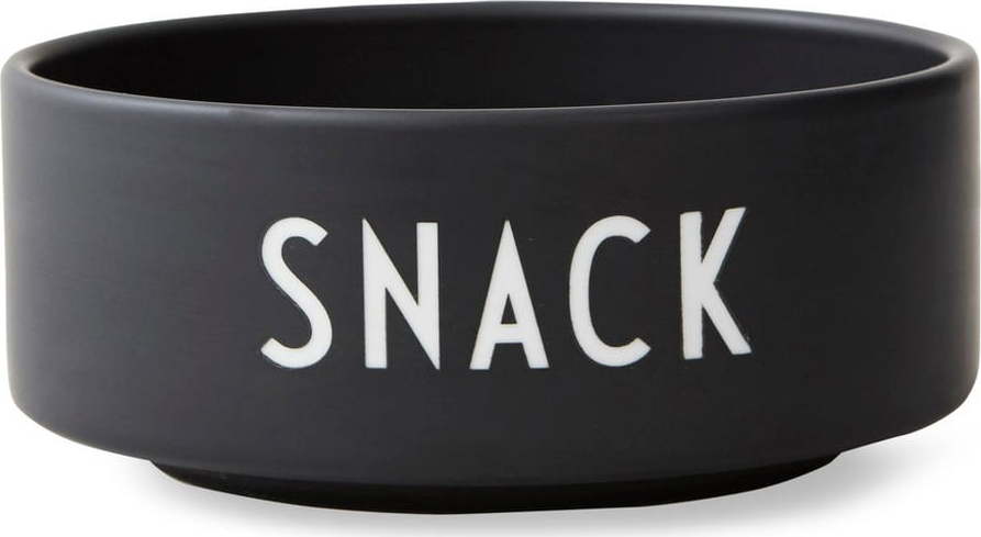 Černá porcelánová miska Design Letters Snack