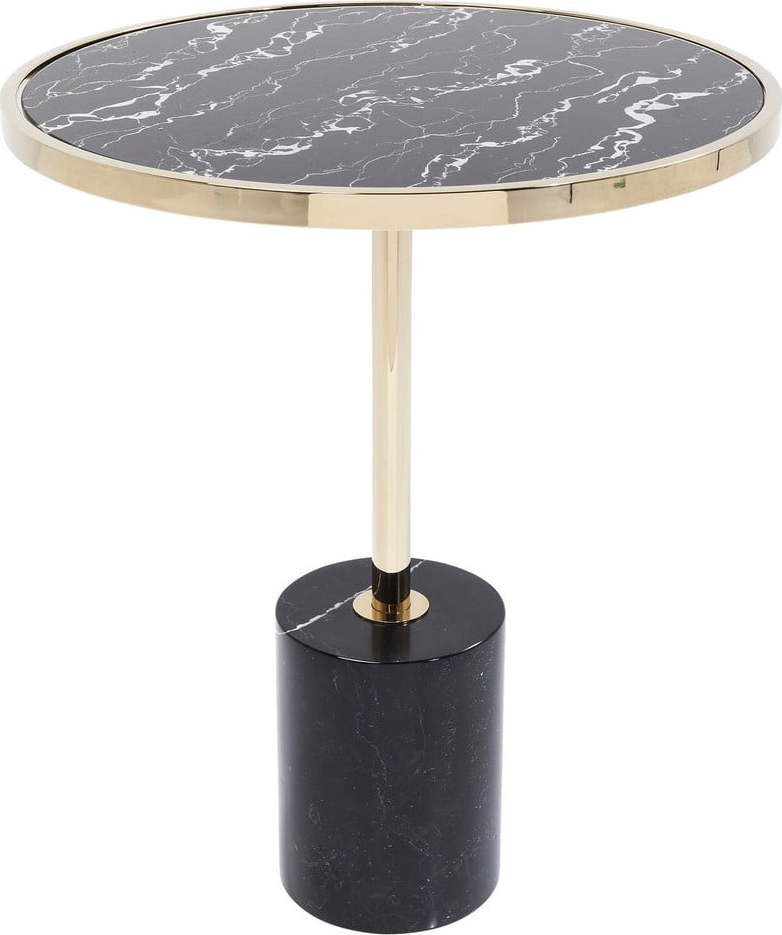 Černý odkládací stolek s podnožím ve zlaté barvě Kare Design San Remo Base