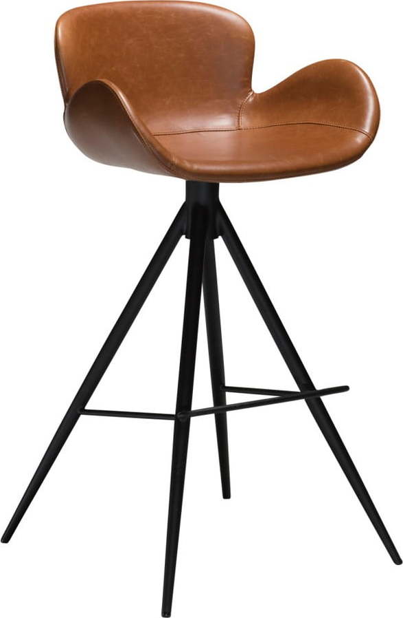 Koňakově hnědá barová židle z imitace kůže DAN–FORM Denmark Gaia