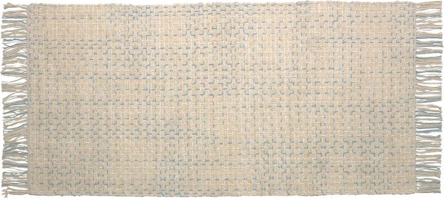 Modro-béžový bavlněný dětský koberec Kave Home Nur