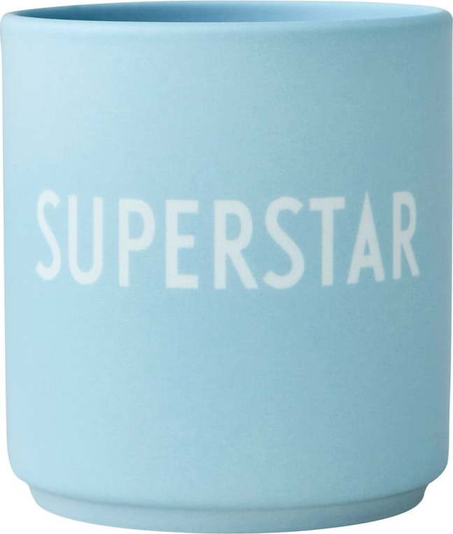 Modrý porcelánový hrnek Design Letters Superstar