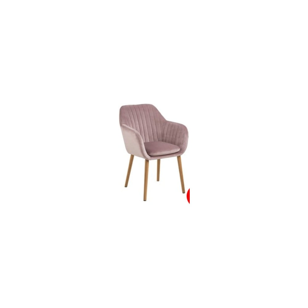 Růžová jídelní židle s dřevěným podnožím loomi.design Emilia loomi.design