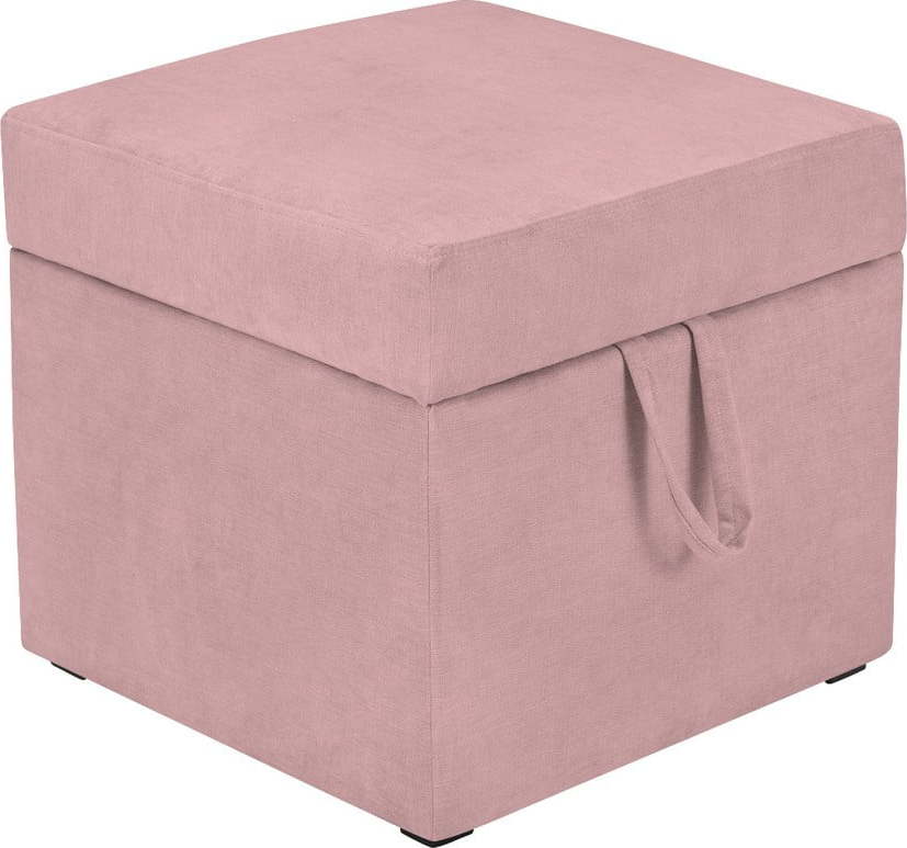 Růžová taburetka s úložným prostorem KICOTI Cube KICOTI