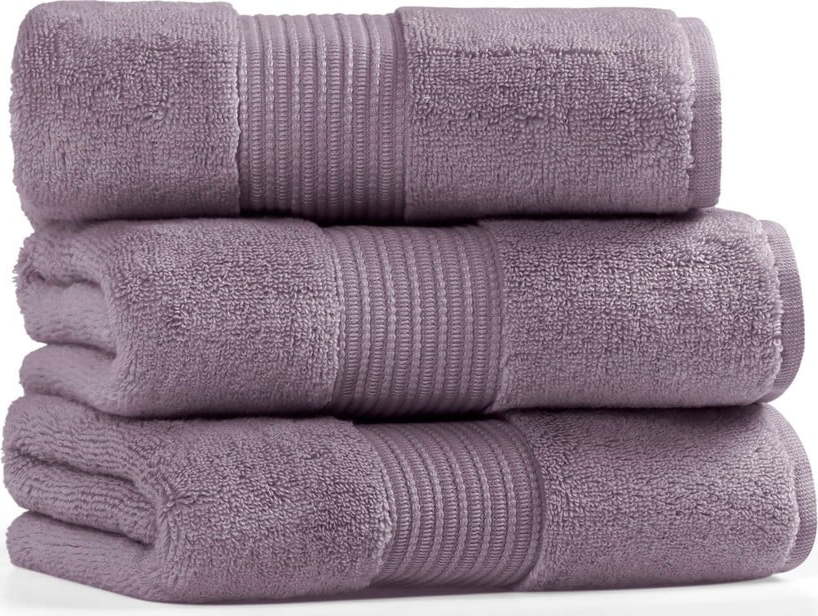 Sada 3 levandulově fialových bavlněných ručníků L'appartement Chicago