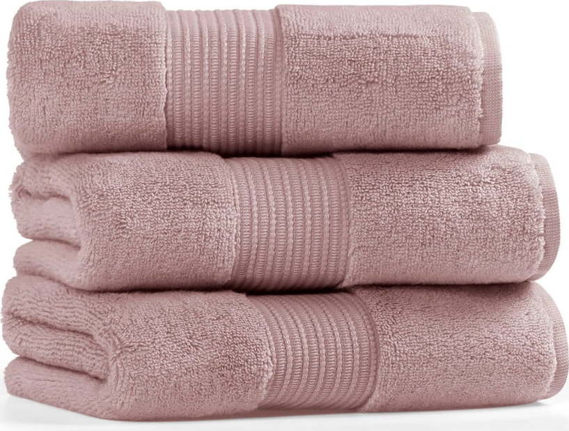 Sada 3 růžových bavlněných ručníků L'appartement Chicago