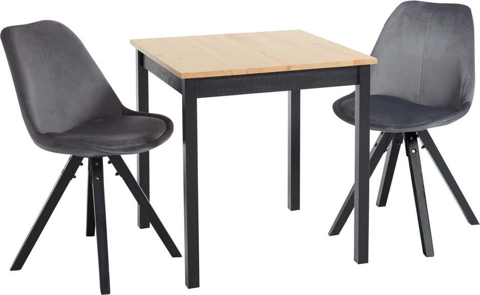 Šedý jídelní set loomi.design se stolem Sydney a židlemi Dima loomi.design