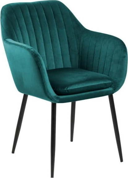 Zelená jídelní židle s kovovým podnožím loomi.design Emilia loomi.design