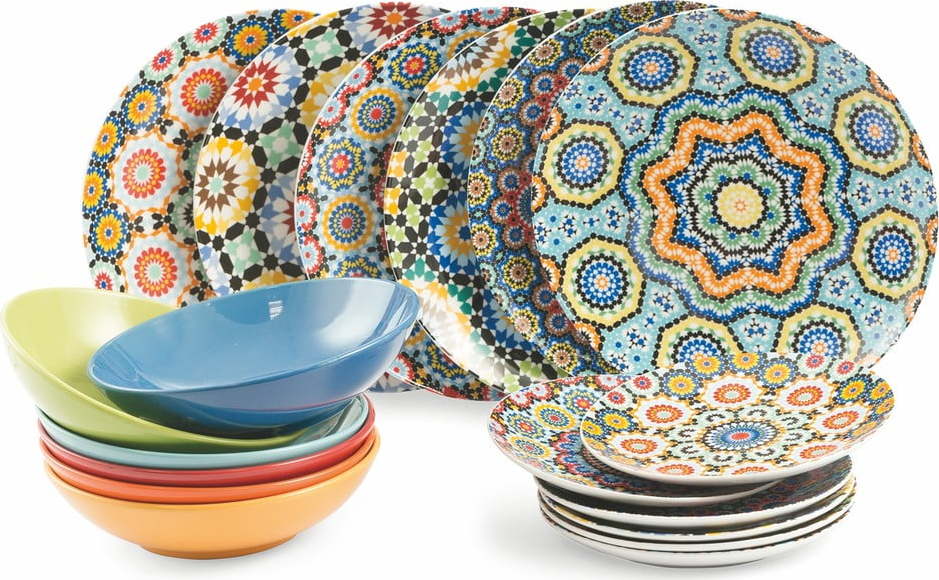 18dílná porcelánová sada talířů Villa d'Este Marrakech Villa d'Este