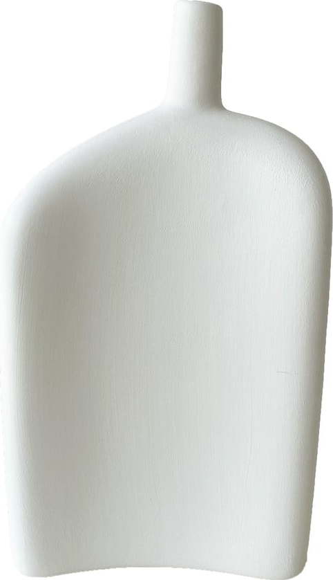 Bílá plochá keramická váza Rulina Celery Rulina