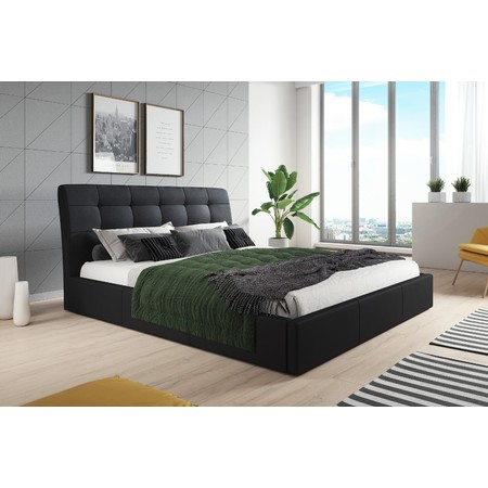 Čalouněná postel ALDO rozměr 160x200 cm Černá TT-FURNITURE